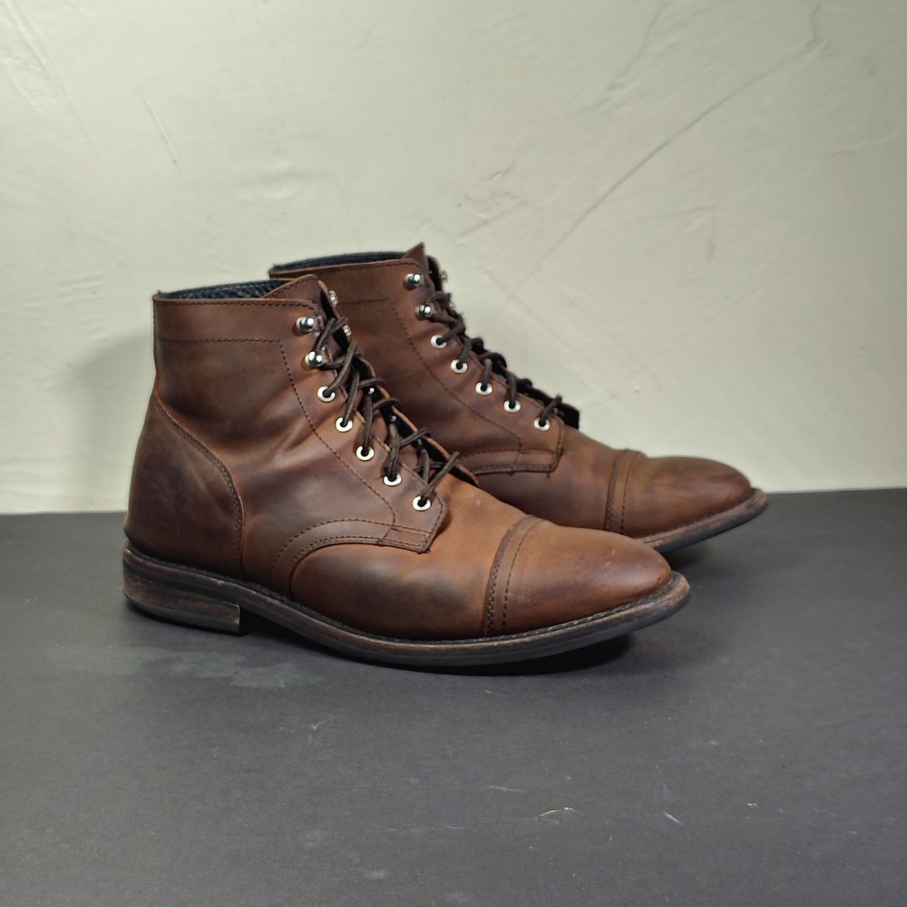 Thursday Boots Mens 10.5 Wide Brown Leather Everyday Cap Toe Captain Casual